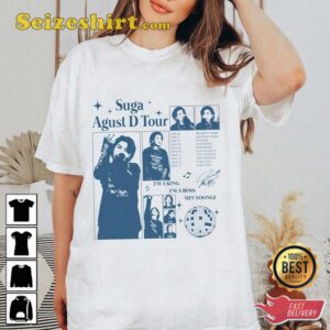 Vintage Suga World Tour Agust D 2026 Music Concert Shirt