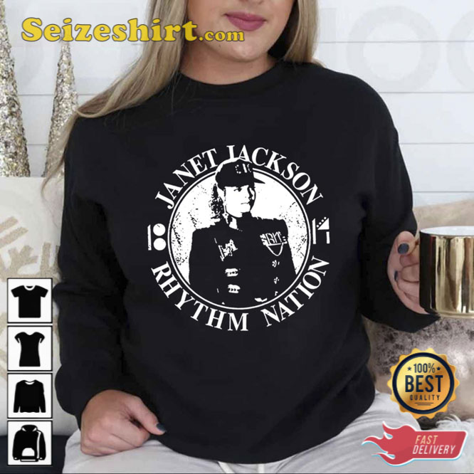 Twojan Janet Jackson Rhythm Nation Diamond World American T-Shirt Twojan Janet Jackson Rhythm Nation Diamond World American T-Shirt