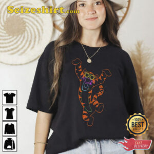 Disney Winnie The Pooh Neon Line Tigger Portrait T-Shirt