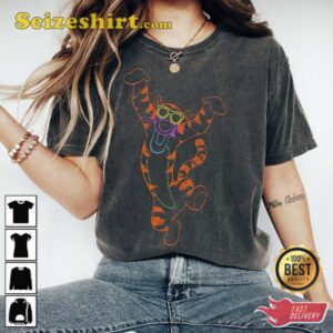 Disney Winnie The Pooh Neon Line Tigger Portrait T Shirt 2.jpg