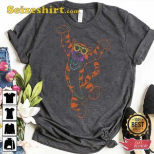 Disney Winnie The Pooh Neon Line Tigger Portrait T Shirt 3.jpg