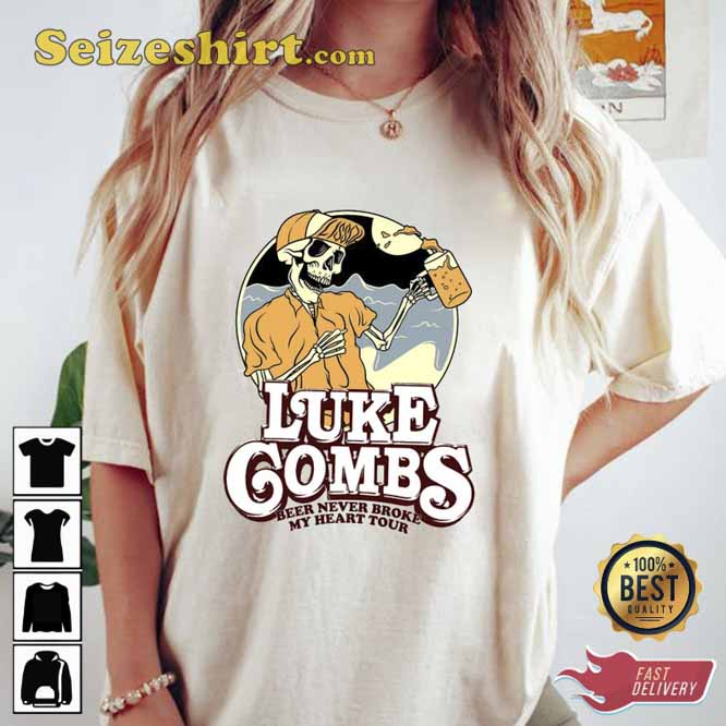 Luke Comb Beer Never Broke My Heart Tour T-Shirt Luke Comb Beer Never Broke My Heart Tour T-Shirt