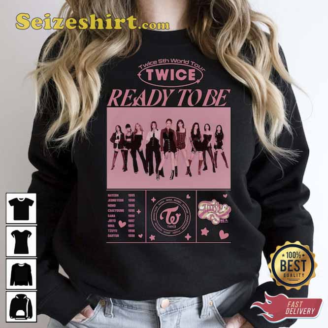 Twice Ready To Be World Tour Vintage Graphic Shirt Twice Ready To Be World Tour Vintage Graphic Shirt