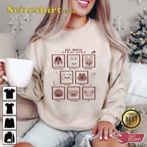Stray Kids SKC Replay Anime Stamps Cute Shirt