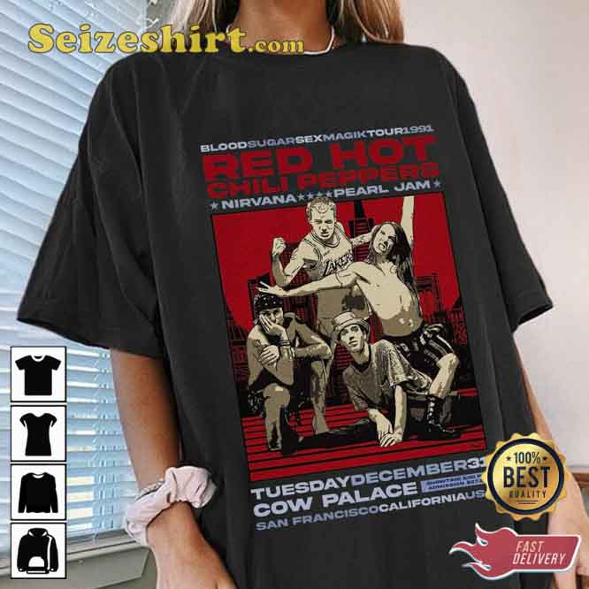 Vintage Retro Red Hot Chili Peppers Concert Graphic Tee Shirt Vintage Retro Red Hot Chili Peppers Concert Graphic Tee Shirt