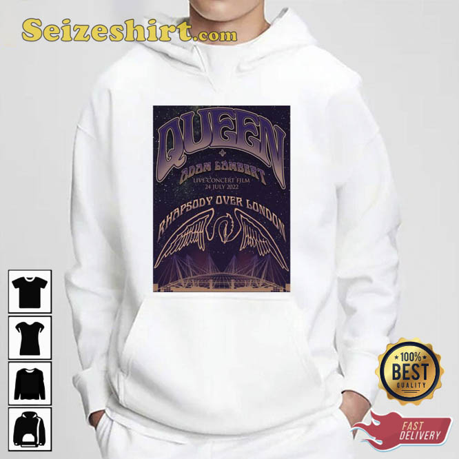Rhapsody Over London Queen Adam Lambert Live Concert Film Unisex T-Shirt Rhapsody Over London Queen Adam Lambert Live Concert Film Unisex T-Shirt