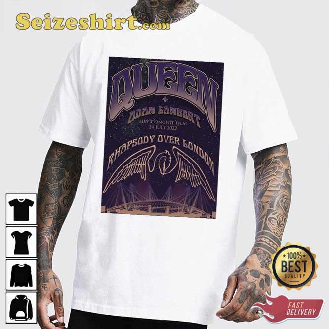 Rhapsody Over London Queen Adam Lambert Live Concert Film Unisex T-Shirt Rhapsody Over London Queen Adam Lambert Live Concert Film Unisex T-Shirt