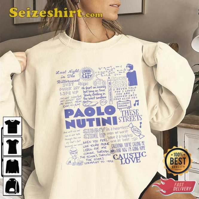 Paolo Nutini Doodle Art Lyric Album Song Music T-Shirt Paolo Nutini Doodle Art Lyric Album Song Music T-Shirt
