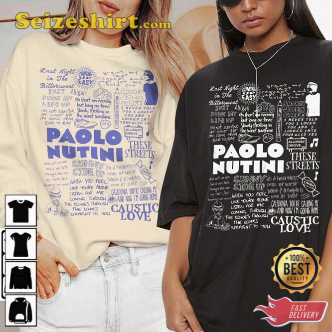 Paolo Nutini Doodle Art Lyric Album Song Music T-Shirt Paolo Nutini Doodle Art Lyric Album Song Music T-Shirt