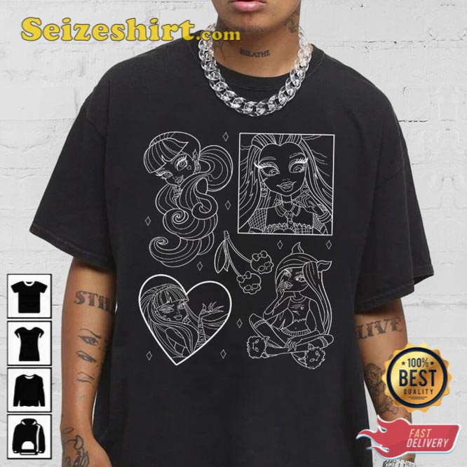 Monster High Doodle Art Music Graphic T-Shirt Monster High Doodle Art Music Graphic T-Shirt