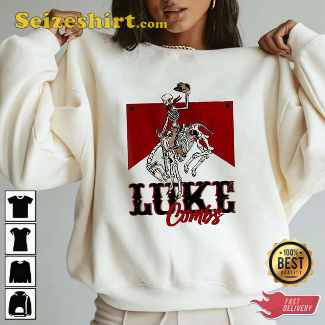 Western Luke Combs Bullhead Tour 2026 Merch Cowboy Skeleton Shirt Western Luke Combs Bullhead Tour 2026 Merch Cowboy Skeleton Shirt