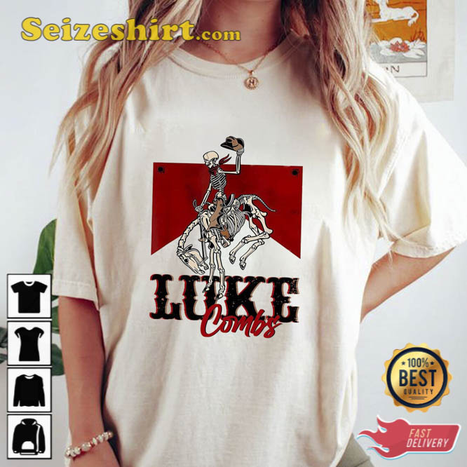 Western Luke Combs Bullhead Tour 2026 Merch Cowboy Skeleton Shirt Western Luke Combs Bullhead Tour 2026 Merch Cowboy Skeleton Shirt