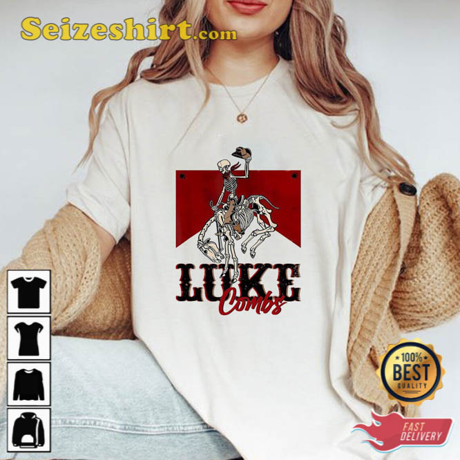 Western Luke Combs Bullhead Tour 2026 Merch Cowboy Skeleton Shirt Western Luke Combs Bullhead Tour 2026 Merch Cowboy Skeleton Shirt