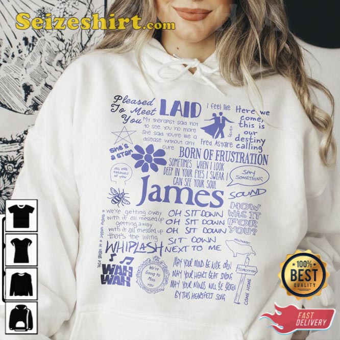 James Doodle Art Lyric Album Song Music T-Shirt James Doodle Art Lyric Album Song Music T-Shirt
