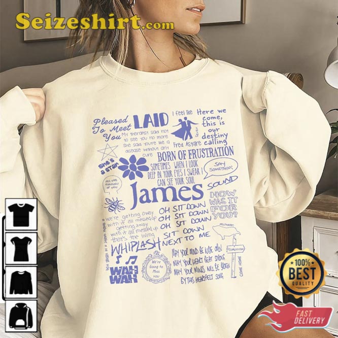 James Doodle Art Lyric Album Song Music T-Shirt James Doodle Art Lyric Album Song Music T-Shirt