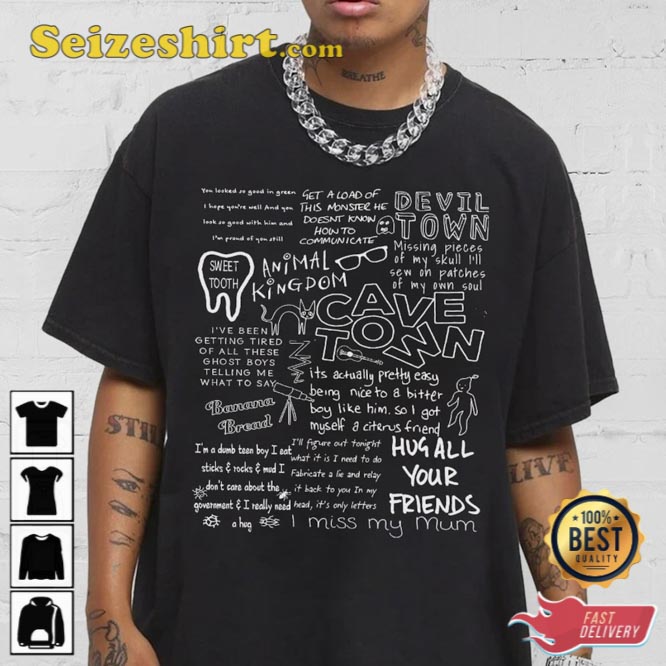 Cave Town Lyric Album Song Music T-Shirt Cave Town Lyric Album Song Music T-Shirt