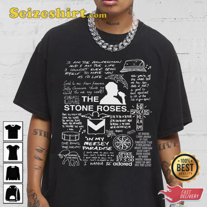 The Stone Roses Lyric Album Song Music Band T-Shirt The Stone Roses Lyric Album Song Music Band T-Shirt