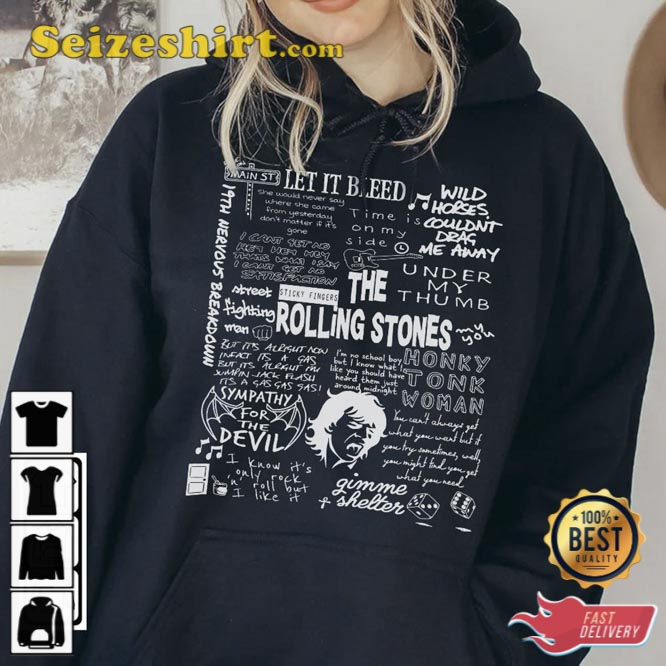 The Rolling Stones Lyric Album Song Music T-Shirt The Rolling Stones Lyric Album Song Music T-Shirt