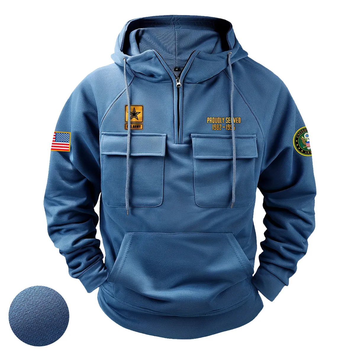 Steadfast Sacrifice Inspired Custom U.S. Army Tactical Quarter Zip Hoodie American Valor Edition for U.S. Army Veterans Blue Steadfast Sacrifice Inspired Custom U.S. Army Tactical Quarter Zip Hoodie American Valor Edition for U.S. Army Veterans Blue