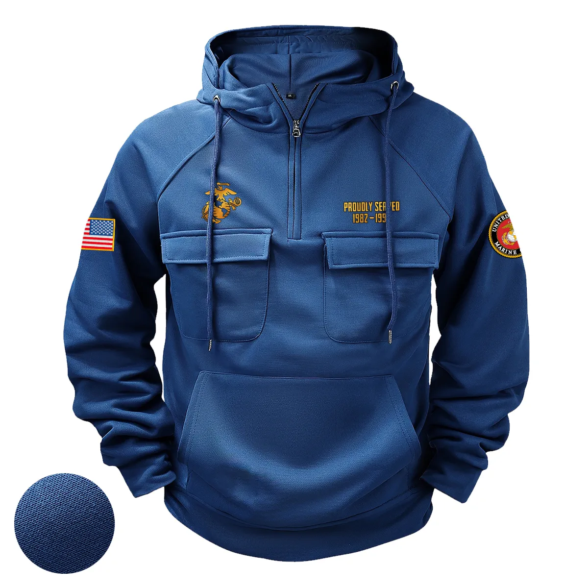 Patriotic Courage Inspired Custom U.S. Marine Corps Tactical Quarter Zip Hoodie American Valor Edition for U.S. Marine Corps Veterans Dark Blue Patriotic Courage Inspired Custom U.S. Marine Corps Tactical Quarter Zip Hoodie American Valor Edition for U.S. Marine Corps Veterans Dark Blue