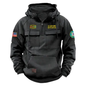 Personalized Vietnam Veteran U.S. Coast Guard Tactical Quarter Zip Hoodie Celebrating Fearless Excellence for Vietnam Veterans Gray