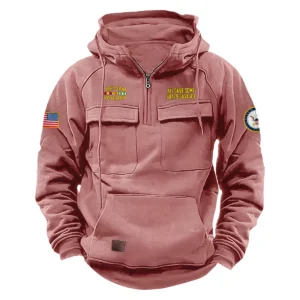 Proud Vietnam Veterans Personalized Vietnam Veteran U.S. Navy Tactical Quarter Zip Hoodie Honorable Freedom Edition Pink