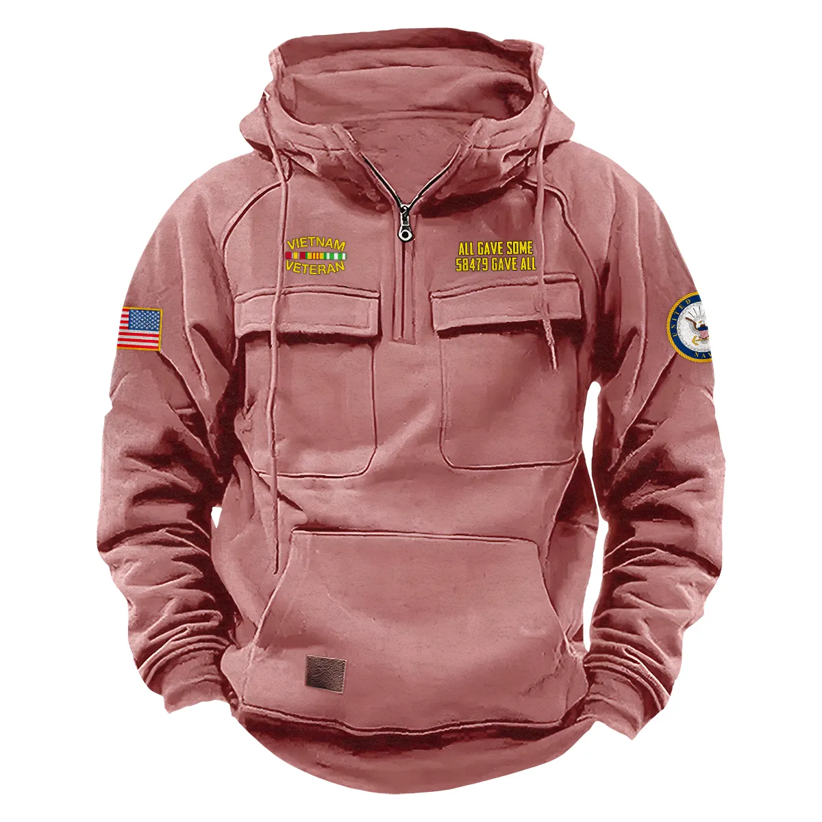 Proud Vietnam Veterans Personalized Vietnam Veteran U.S. Navy Tactical Quarter Zip Hoodie Honorable Freedom Edition Pink Proud Vietnam Veterans Personalized Vietnam Veteran U.S. Navy Tactical Quarter Zip Hoodie Honorable Freedom Edition Pink