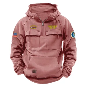 Honorable Tribute Custom Iraq War Veteran U.S. Air Force Tactical Quarter Zip Hoodie for Iraq War Veterans Pink