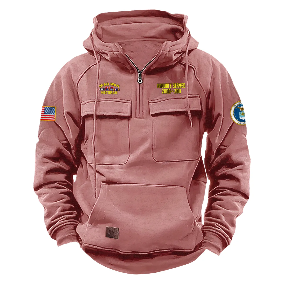 Honorable Tribute Custom Iraq War Veteran U.S. Air Force Tactical Quarter Zip Hoodie for Iraq War Veterans Pink Honorable Tribute Custom Iraq War Veteran U.S. Air Force Tactical Quarter Zip Hoodie for Iraq War Veterans Pink