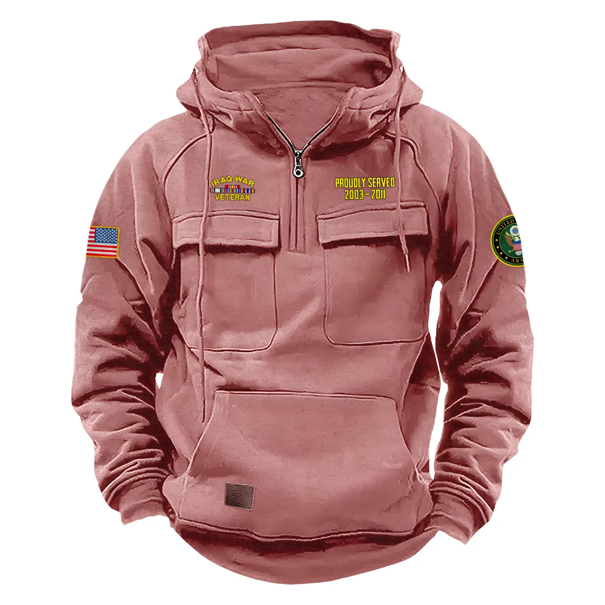 Iraq War Veteran U.S. Army Tactical Quarter Zip Hoodie Custom Resolute Freedom Salute to Iraq War Veterans Pink Iraq War Veteran U.S. Army Tactical Quarter Zip Hoodie Custom Resolute Freedom Salute to Iraq War Veterans Pink
