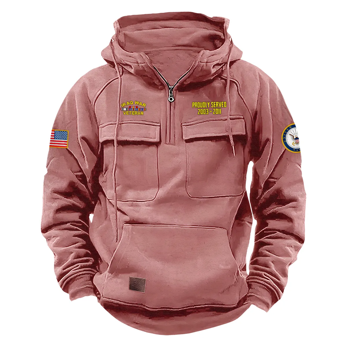 Iraq War Veteran U.S. Navy Tactical Quarter Zip Hoodie Custom Courageous Legacy Salute to Iraq War Veterans Pink Iraq War Veteran U.S. Navy Tactical Quarter Zip Hoodie Custom Courageous Legacy Salute to Iraq War Veterans Pink