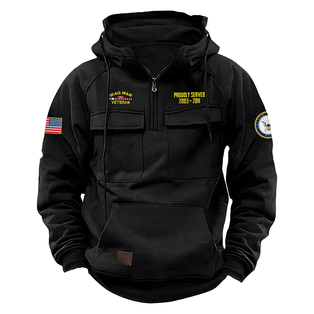 Courageous Courage Custom Iraq War Veteran U.S. Navy Tactical Quarter Zip Hoodie for Iraq War Veterans Black Courageous Courage Custom Iraq War Veteran U.S. Navy Tactical Quarter Zip Hoodie for Iraq War Veterans Black