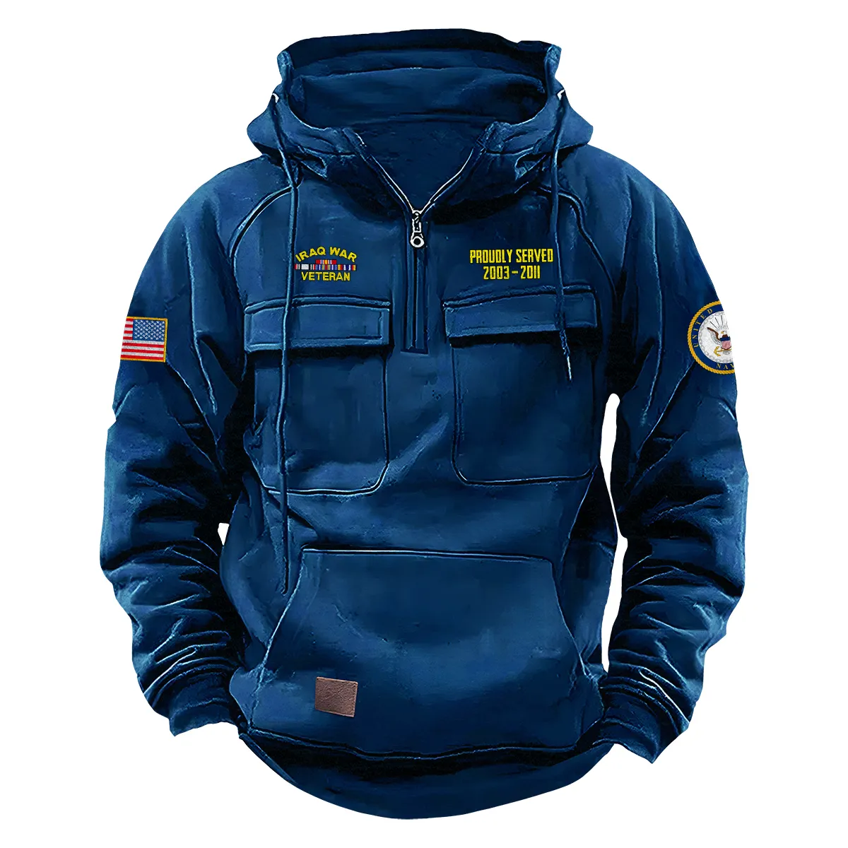 Courageous Pride Edition Personalized Iraq War Veteran U.S. Navy Tactical Quarter Zip Hoodie for Iraq War Veterans Dark Blue Courageous Pride Edition Personalized Iraq War Veteran U.S. Navy Tactical Quarter Zip Hoodie for Iraq War Veterans Dark Blue