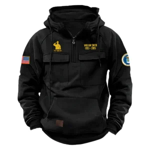 U.S. Air Force Veterans Courageous Brotherhood Custom U.S. Air Force Tactical Quarter Zip Hoodie Honor and Duty Edition Black