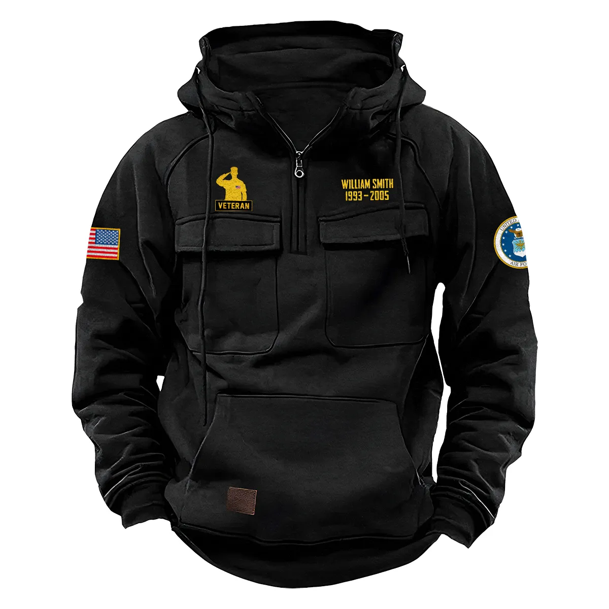 U.S. Air Force Veterans Courageous Brotherhood Custom U.S. Air Force Tactical Quarter Zip Hoodie Honor and Duty Edition Black U.S. Air Force Veterans Courageous Brotherhood Custom U.S. Air Force Tactical Quarter Zip Hoodie Honor and Duty Edition Black