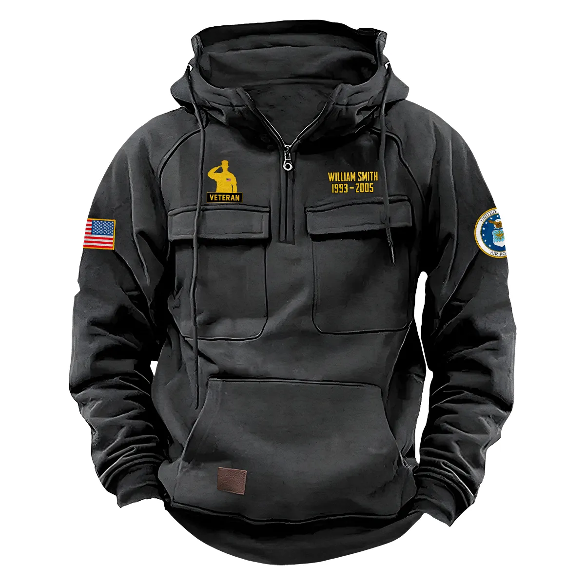 Courageous Heritage Inspired Custom U.S. Air Force Tactical Quarter Zip Hoodie Honor and Duty Edition for U.S. Air Force Veterans Gray Courageous Heritage Inspired Custom U.S. Air Force Tactical Quarter Zip Hoodie Honor and Duty Edition for U.S. Air Force Veterans Gray