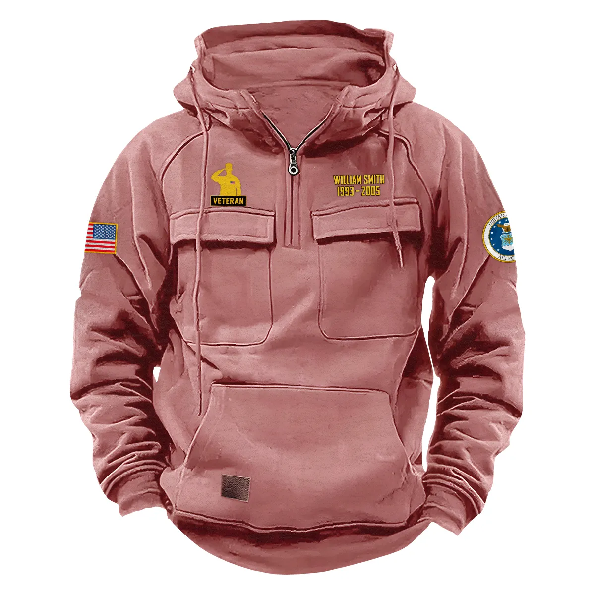 U.S. Air Force Tactical Quarter Zip Hoodie Honor and Duty Edition Custom Courageous Excellence Salute to U.S. Air Force Veterans Pink U.S. Air Force Tactical Quarter Zip Hoodie Honor and Duty Edition Custom Courageous Excellence Salute to U.S. Air Force Veterans Pink