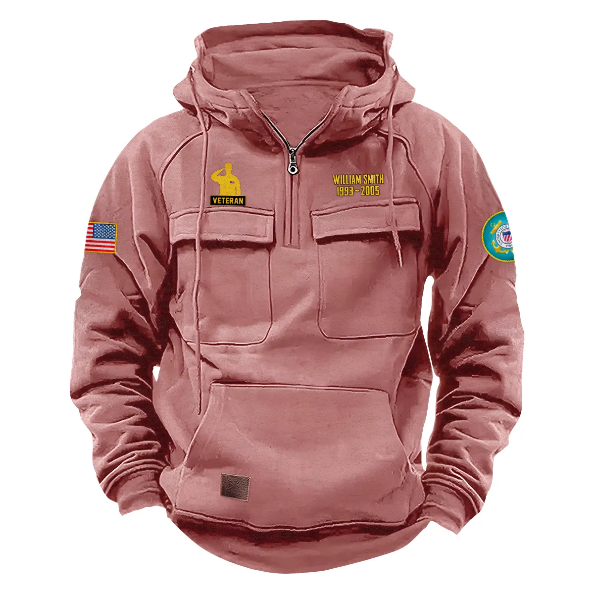 Proud U.S. Coast Guard Veterans Personalized U.S. Coast Guard Tactical Quarter Zip Hoodie Honor and Duty Edition Valiant Heritage Edition Pink Proud U.S. Coast Guard Veterans Personalized U.S. Coast Guard Tactical Quarter Zip Hoodie Honor and Duty Edition Valiant Heritage Edition Pink