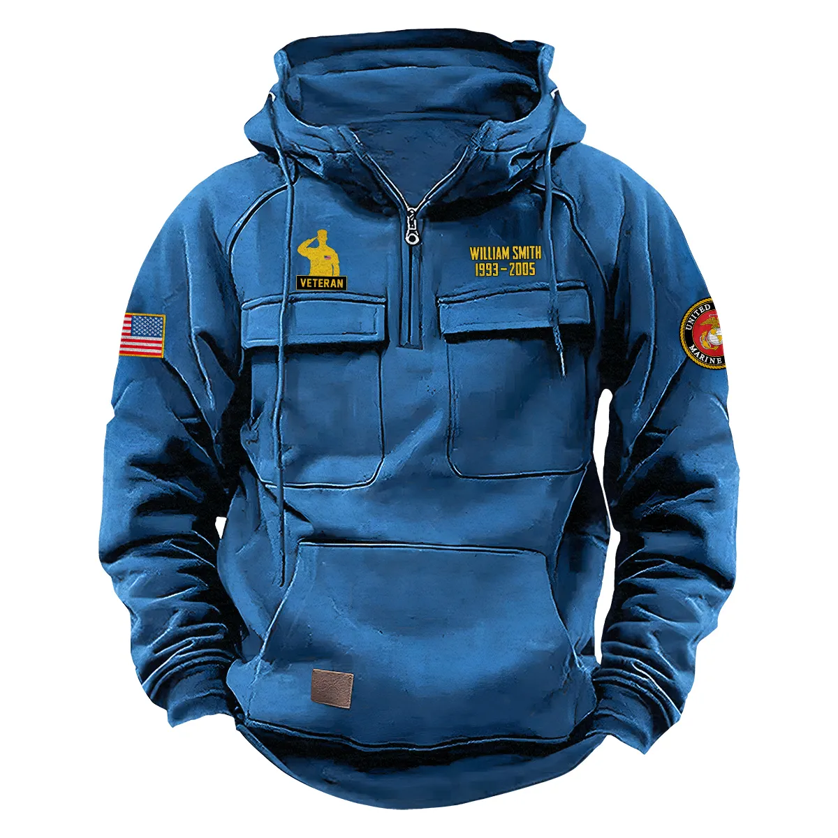 Valiant Tribute Edition Personalized U.S. Marine Corps Tactical Quarter Zip Hoodie Honor and Duty Edition for U.S. Marine Corps Veterans Blue Valiant Tribute Edition Personalized U.S. Marine Corps Tactical Quarter Zip Hoodie Honor and Duty Edition for U.S. Marine Corps Veterans Blue
