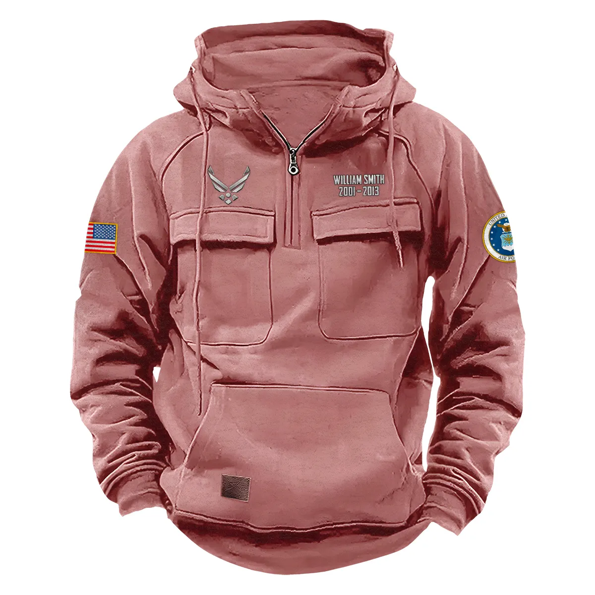 Proud U.S. Air Force Veterans Personalized U.S. Air Force Tactical Quarter Zip Hoodie Service and Sacrifice Edition Enduring Commitment Edition Pink Proud U.S. Air Force Veterans Personalized U.S. Air Force Tactical Quarter Zip Hoodie Service and Sacrifice Edition Enduring Commitment Edition Pink