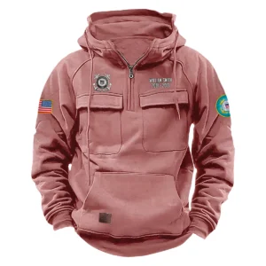 U.S. Coast Guard Tactical Quarter Zip Hoodie Service and Sacrifice Edition Personalized Loyal Legacy Tribute for U.S. Coast Guard Veterans Pink