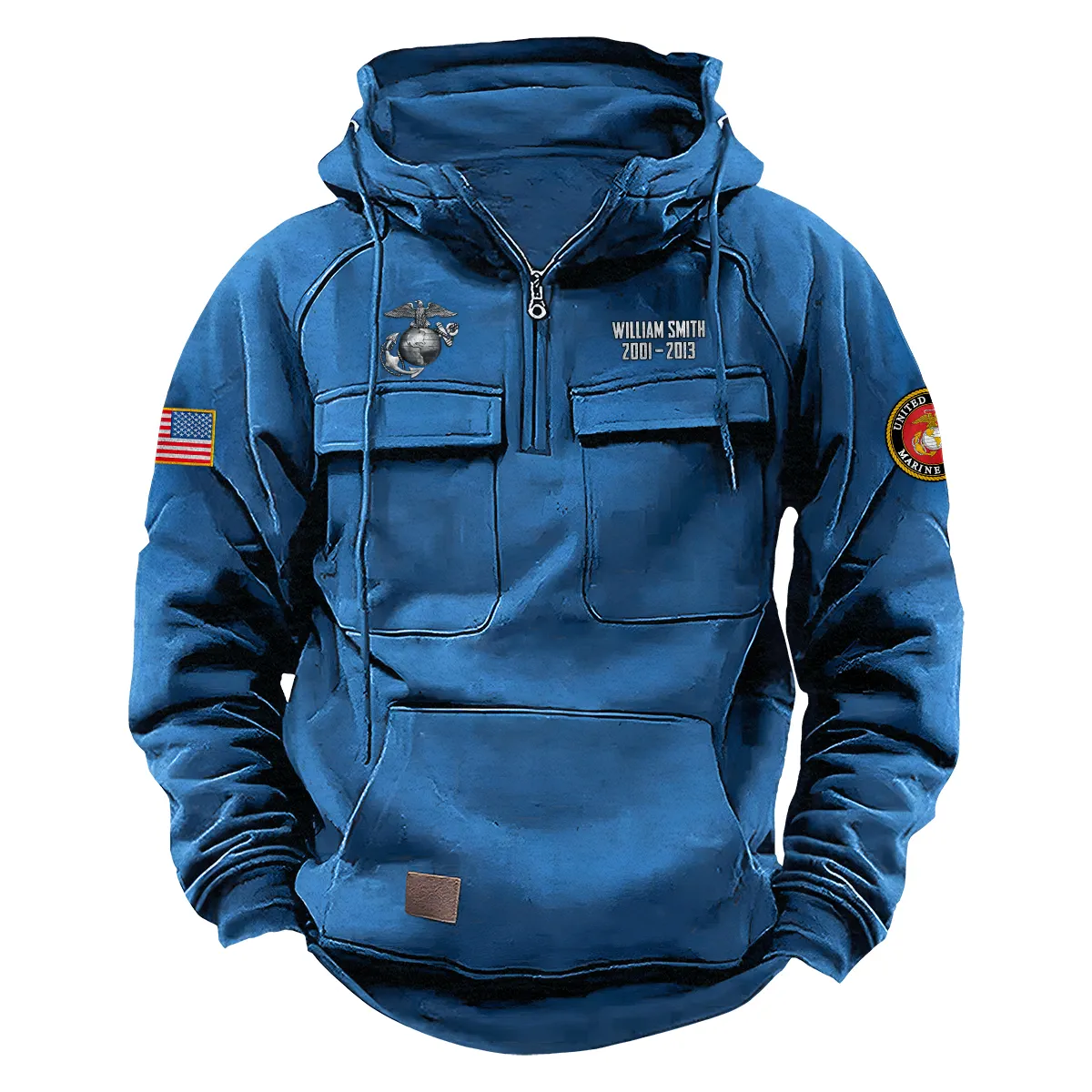 Loyal Respect Edition Personalized U.S. Marine Corps Tactical Quarter Zip Hoodie Service and Sacrifice Edition for U.S. Marine Corps Veterans Blue Loyal Respect Edition Personalized U.S. Marine Corps Tactical Quarter Zip Hoodie Service and Sacrifice Edition for U.S. Marine Corps Veterans Blue