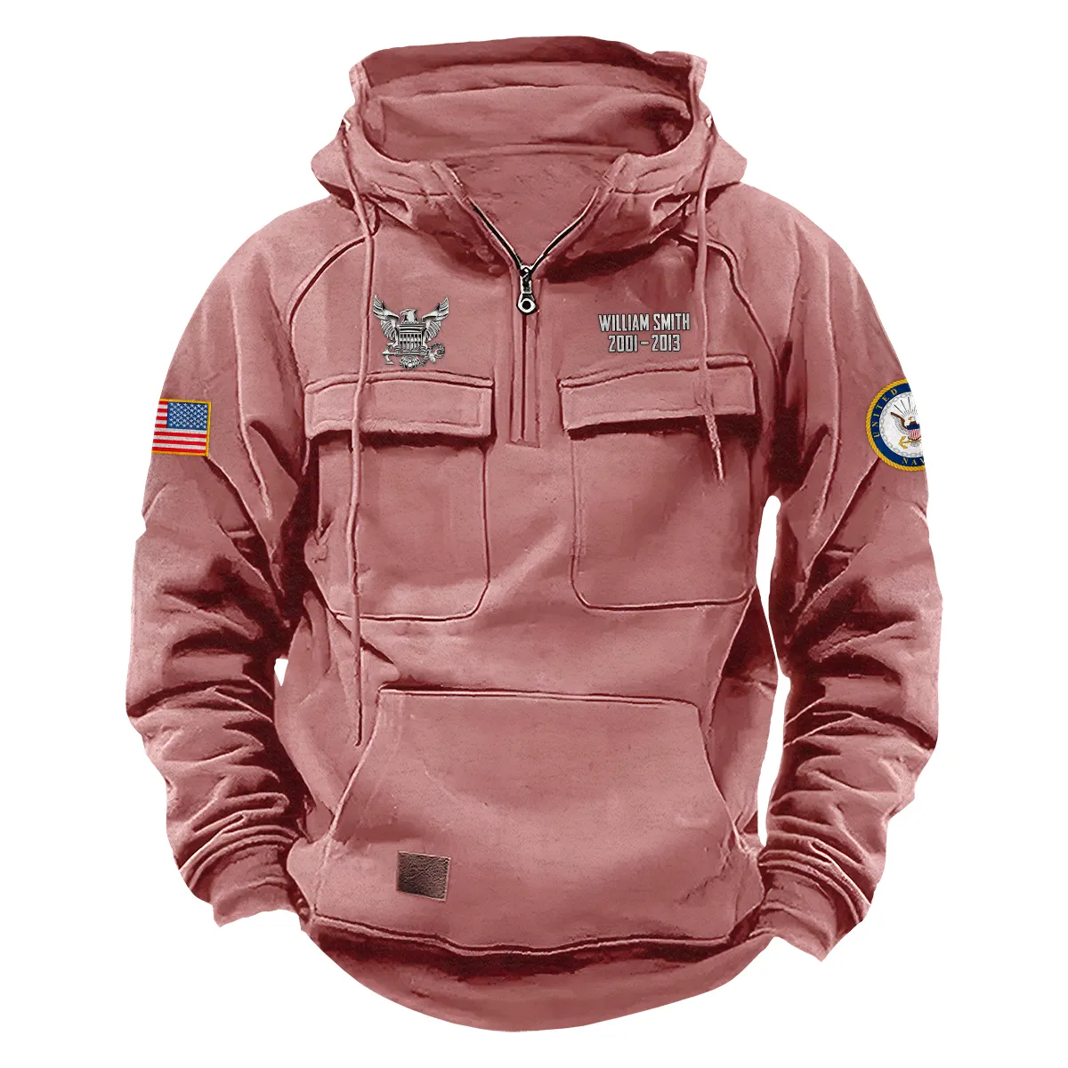 U.S. Navy Tactical Quarter Zip Hoodie Service and Sacrifice Edition Custom Proud Valor Salute to U.S. Navy Veterans Pink U.S. Navy Tactical Quarter Zip Hoodie Service and Sacrifice Edition Custom Proud Valor Salute to U.S. Navy Veterans Pink