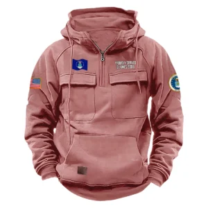 Personalized U.S. Air Force Tactical Quarter Zip Hoodie Proud Veteran Edition Celebrating Proud Sacrifice for U.S. Air Force Veterans Pink
