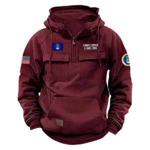 Personalized U.S. Air Force Tactical Quarter Zip Hoodie Proud Veteran Edition Proud Commitment Gift for U.S. Air Force Veterans Wine Red