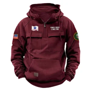 Proud Tribute Inspired Custom U.S. Army Tactical Quarter Zip Hoodie Proud Veteran Edition for U.S. Army Veterans Wine Red