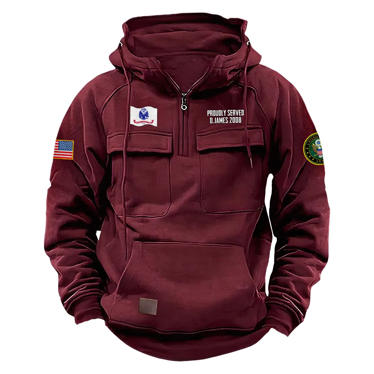 Proud Tribute Inspired Custom U.S. Army Tactical Quarter Zip Hoodie Proud Veteran Edition for U.S. Army Veterans Wine Red Proud Tribute Inspired Custom U.S. Army Tactical Quarter Zip Hoodie Proud Veteran Edition for U.S. Army Veterans Wine Red