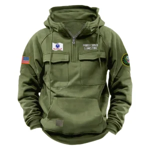 Proud U.S. Army Veterans Personalized U.S. Army Tactical Quarter Zip Hoodie Proud Veteran Edition Proud Loyalty Edition Army Green