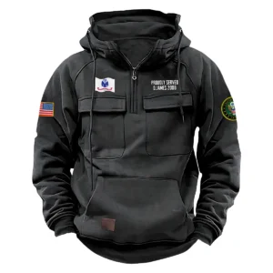 U.S. Army Tactical Quarter Zip Hoodie Proud Veteran Edition Custom Proud Fortitude Salute to U.S. Army Veterans Gray