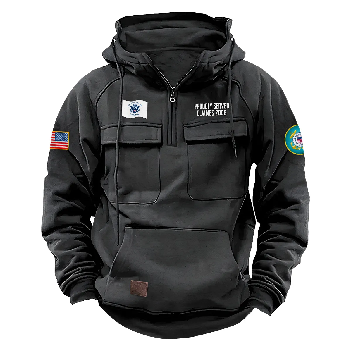 Proud U.S. Coast Guard Veterans Personalized U.S. Coast Guard Tactical Quarter Zip Hoodie Proud Veteran Edition Brave Strength Edition Gray Proud U.S. Coast Guard Veterans Personalized U.S. Coast Guard Tactical Quarter Zip Hoodie Proud Veteran Edition Brave Strength Edition Gray